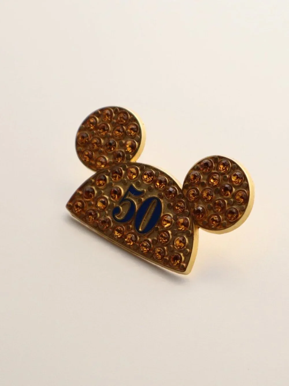 Disney Happiest Celebration on Earth 50th Anniversary Jeweled Mickey Ears Pin